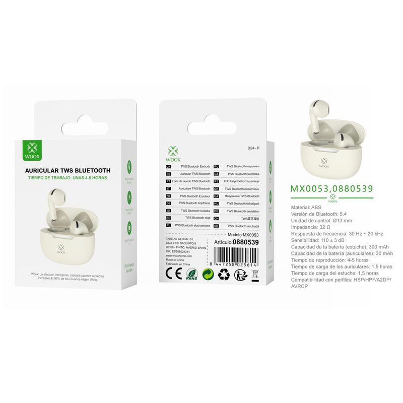 TWS V5.3 JL6983D2 Earphones 300 mAh/30mAh - Albaricoque - MX0053 AL