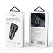 Car charger, USB-A + Type-C, Fast charging, 50W - Black