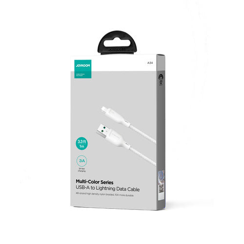 Joyroom Multi-Color Series S-A34 USB-A to Lightning 3A Cable 1m - White