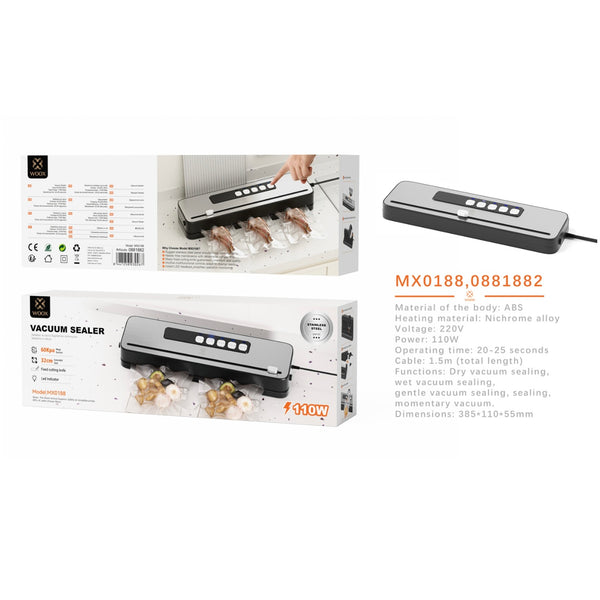 Vacuum sealer 110W 385*110*55mm ABS-black - MX0188