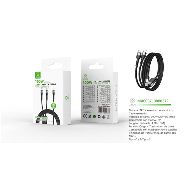 Type-C to Type-C data cable 100W 1.5 m - MX0037 NE