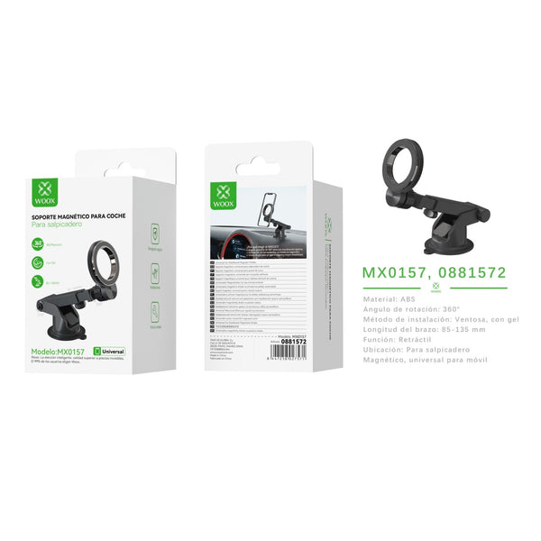 Car telephone holder with magnetic support for dashboard and windshield, 17N52 - MX0157