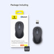 Baseus F02 Ergonomic Dual-Mode Wireless Mouse | Bluetooth 5.2 and 2.4Ghz Connectivity, Silent Buttons, 5 DPI Modes - Black