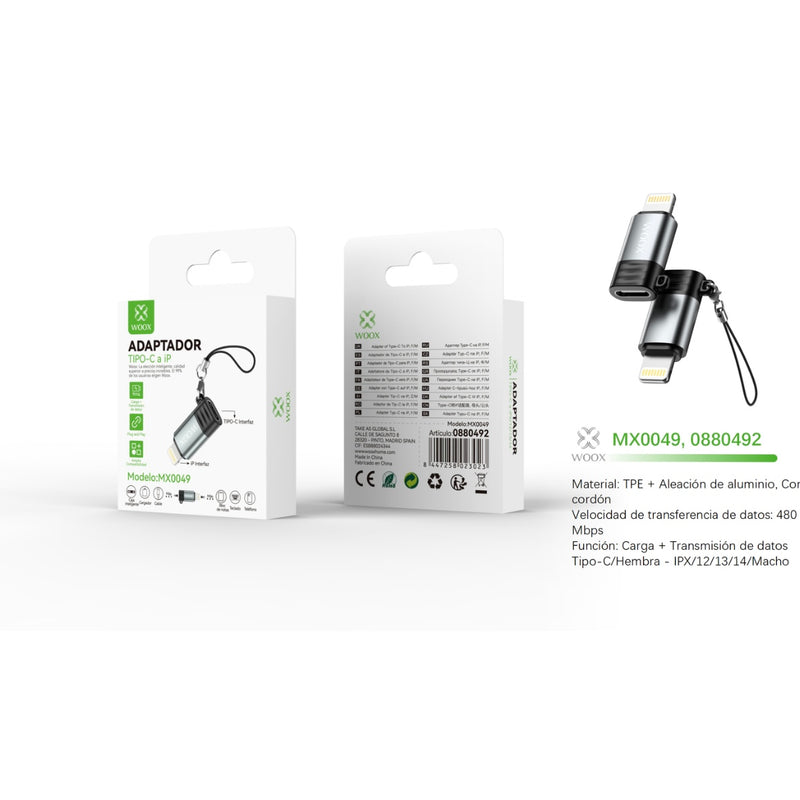 Type-C/F to Lightning/M Adapter - Black - MX0049