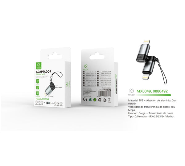 Type-C/F to Lightning/M Adapter - Black - MX0049