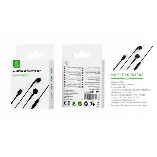 BTS Lightning Headphones with Microphone and 1.2mm Cable (Black) - MX0130 NE