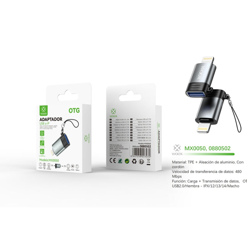 USB/F to Lightning/M OTG Adapter - Black - MX0050