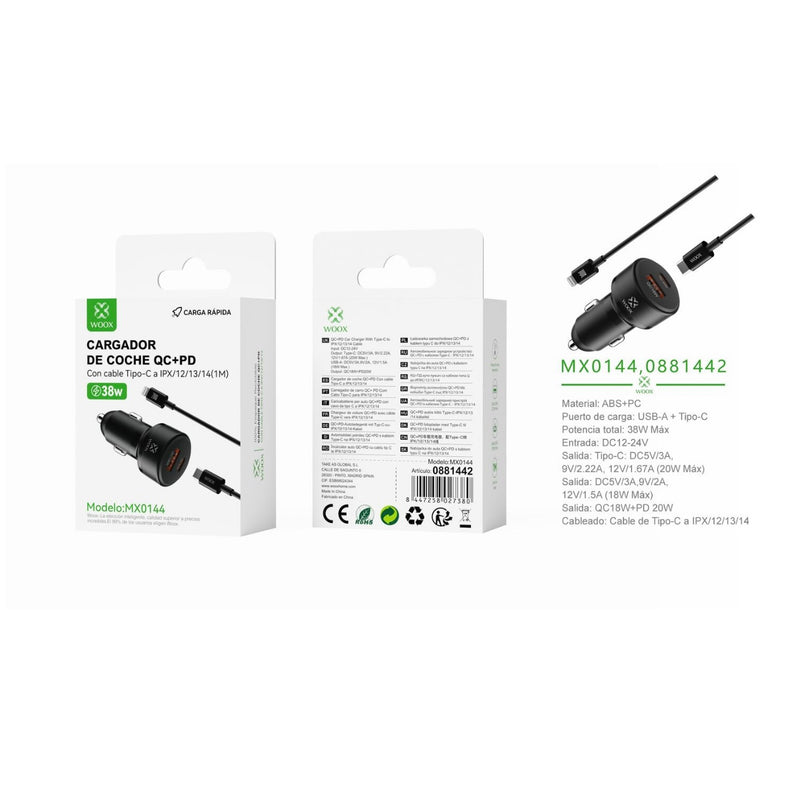PD+QC QC18W+PD20W Trainer Charger with C-Lightning Cable (black) - MX0144 NE