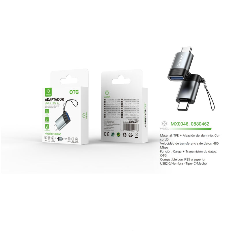 USB/F to Type-C/M Adapter - Black - MX0046