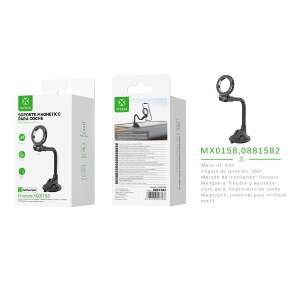 Car telephone holder with magnetic support for dashboard and windshield, 17N52, - MX0158