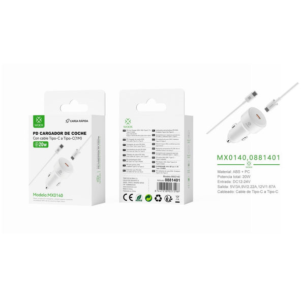 20 W individual PD trainer charger with DC cable (white) - MX0140 BL